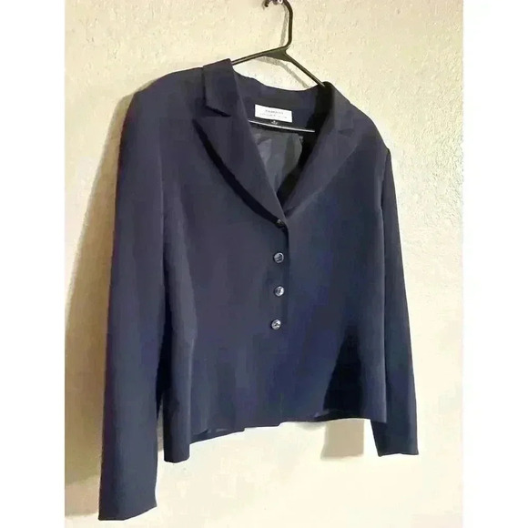 Tahari Arthur S Levine SZ 16 Blazer Jacket Coat Navy Blue Career Business - Picture 2 of 8